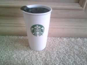 Starbucks Ceramic Travel Tumbler Mug Mermaid Siren With Lid 10 Oz. - Picture 1 of 2