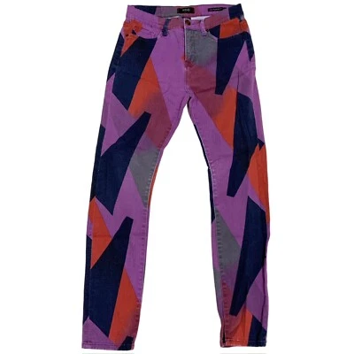 Pantalones de mezclilla para mujer BDG talla 28/30 geométricos tiro alto cigarrillo tobillo hippie boho Foto 1 de 4