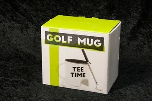 NIB New Golf Golfers Tee Time Coffee Mug With Mini Club Ink Pen and Ball - Picture 1 of 9