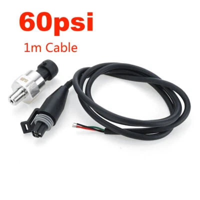 60PSI 5V 1/8NPT Stainless Steel Oil Fuel Air Pressure Transducer Sender Sensor - image 1 of 4