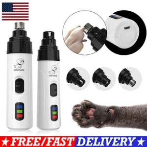 Pet Dog Cat Electric Clipper Nail Grinder Paws Trimmer Tool Grooming Care US - Picture 1 of 11