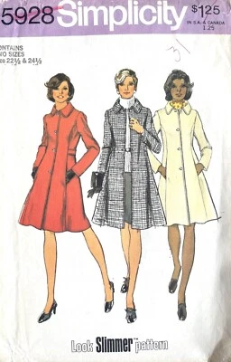 Casaco Simplicity Misses anos 1970 padrão 5928 tamanho 22.5-24.5 sem cortes - Imagem 1 de 2