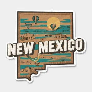New Mexico State Printed Sticker Vinyl Decal USA NM United States Car Window - Picture 1 of 1