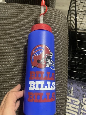 Vintage Buffalo Bills Plastic Water Bottle Sippy Sports Football NFL Cover