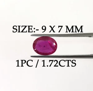 1.72 Ct Certified Luster Ruby Oval Size 9x7 mm Stone For Masterpiece Jewelry5273 - Picture 1 of 6