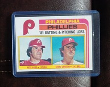PETE ROSE/ STEVE CARLTON #636 Philadelphia Phillies 1982 Topps Chewing Gum