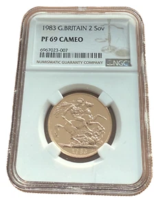 Great Britain 1983 Gold  2 Sovereigns Pounds NGC PF69 Cameo - Picture 1 of 2