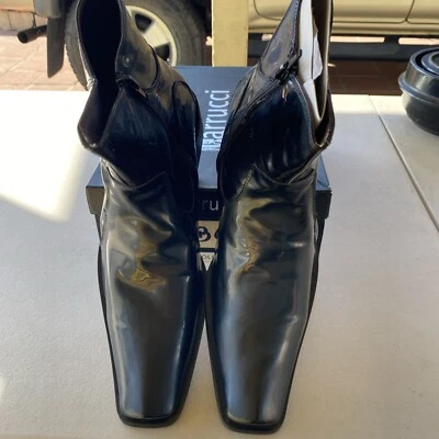 Men’s Boots Black Shiny Leather Carrucci Size 8 Brand New With Box  - Image 1 of 4