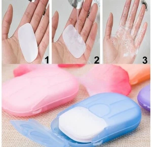 Sábanas de jabón de viaje para lavarse las manos añadir agua (5 paquetes/20 hojas cada paquete) - Imagen 1 de 6