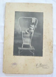 foto d'epoca CREMONA FOTOGRAFIA ANTICA 1910 CA BAMBINO NEONATO CULLA - Picture 1 of 2