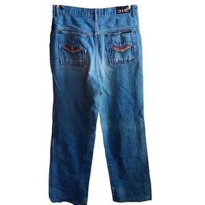 Vintage 29x33 Mens High Rise Brittanica Bootcut Embroidered Disco Denim Jeans - Picture 1 of 8