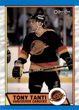 1989-90 O-PEE-CHEE TONY TANTI VANCOUVER CANUCKS #280