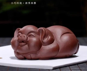 Decoración del Hogar Arcilla Púrpura Pequeño “Happy pig” Té Mascota Promoción Venta Barata - Imagen 1 de 3