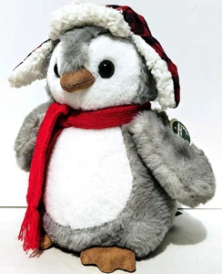 Bearington Collection - Cappy - 9.5" Penguin Plush - Plaid  Hat/Red Scarf - Tag - Picture 1 of 8