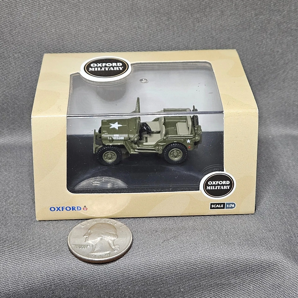 Oxford Military 1/76 Diecast Model Willys MB Jeep US Army 76WMB003 (OO Scale)