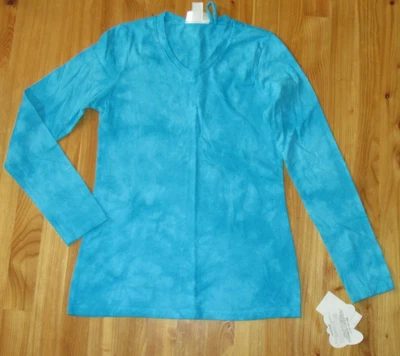 Lindo tie dye azul autoestima L/S cuello en V nuevo con etiquetas Foto 1 de 4