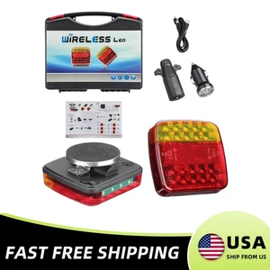 Wireless Magnetic Tail Light For Trucks Boat RV Battery Operated 2x Pair - Picture 1 of 16