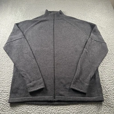 Ibex Merino Wool Zip Sweater Mens XXL Charcoal Full Zip Mock Neck Ribbed Warm - Image 1 of 4