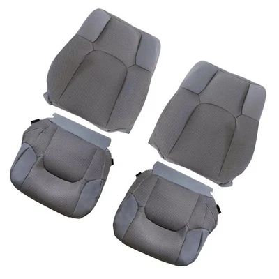 Cubierta de asiento de tela gris 4 piezas para conductor y pasajero Nissan Frontier 05-19 inferior superior Foto 1 de 4