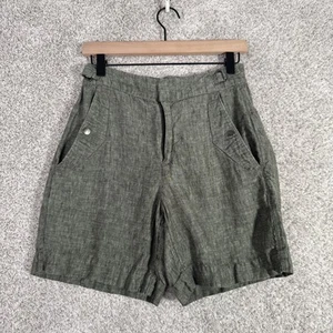 Pantalones Cortos Athleta Mujer 2 Verde Ejército Lino Voyager Ropa Activa Atletismo - Imagen 1 de 12