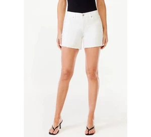 Pantalones cortos Sofia Jeans para mujer lila relajados rectos tiro medio dobladillo destruido - Imagen 1 de 5