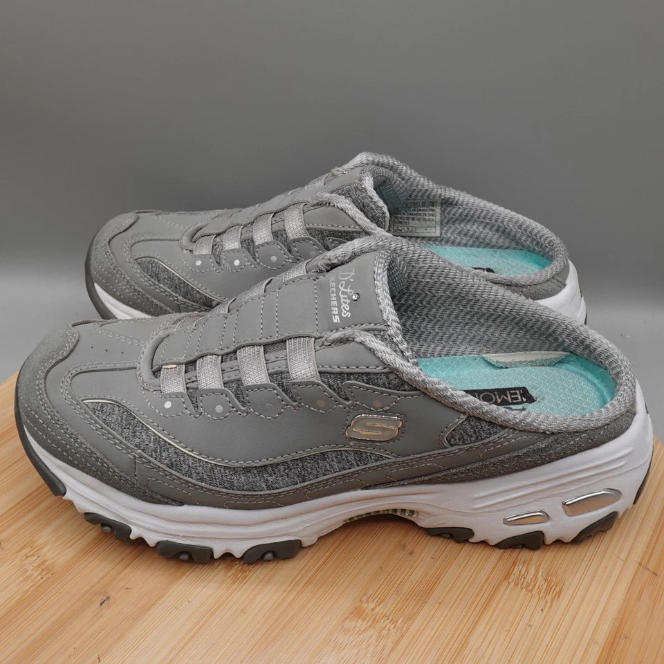 Zapatos Skechers para mujer 7 grises D'Lites resistentes deportivos sin cordones defecto de moda Foto 1 de 4
