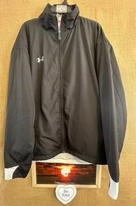 Under Armour men’s XL black-white jacket full-front-zipper mesh liner pockets in - Picture 1 of 5