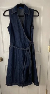 Vestido Pendleton Boho Midi Envolvente Para Mujer 8 Azul Denim Sin Mangas Western Rodeo Foto 1 de 4