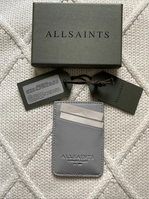 Allsaints Cement Grey Leather “Callie” Card Holder With Box And Tags - Image 1 of 4