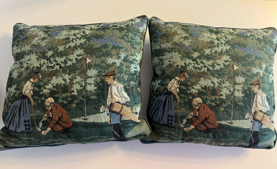 Juego de 2 almohadas de tapiz decorativas rectangulares Newport vintage 12x9 Foto 1 de 4