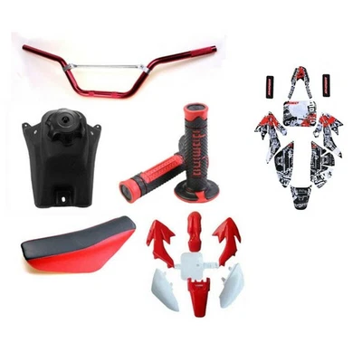 Guardabarros de plástico para Honda CRF50 XR50 + manillar + pegatina + asiento + tanque pit bike Foto 1 de 4