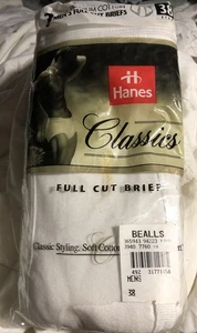 Vintage 1998 Hanes Classic Herren Full Cut Slips 3er Pack Weiß Unterwäsche Gr. 38 Neu - Bild 1 von 6