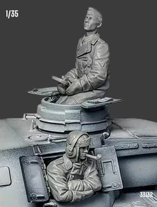 Figura de resina 1/35 Panzer alemán tanque tripulación vestido de invierno conjunto de 2 figuras kit modelo 33132 - Imagen 1 de 3