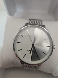 Reloj de vestir NINE WEST para mujer LIANA 31 mm de cuarzo plateado con correa de malla metálica NUEVO - Imagen 1 de 6