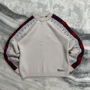 Vintage Quiksilver 2000s Fair Isle Snowflake Cream White Sz Small Knitted Jumper - Picture 1 of 8