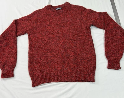 Vintage Lands End Sweater Mens Large Long LT Red Black Wool Blend Christmas EUC - Image 1 of 4