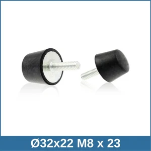 KD Ø32x22 M8x23 NK55°Shore verzinkt konischer Gummi-Metall-Puffer - Bild 1 von 2