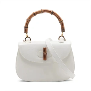 Borsa Gucci in pelle di bambù a 2 vie bianca - Foto 1 di 19