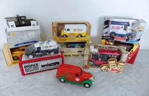 9 Ertl diecast coin bank lot Borden Dr Pepper Pepsi Pep Boys SeaBees truck Xmas - Picture 1 of 10