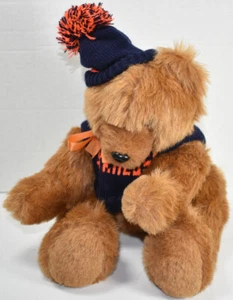 Educated Bear TEDDY BEAR PLUSH HAND PUPPET w/ SYRACUSE SWEATER BEANIE New NWT - Picture 1 of 6