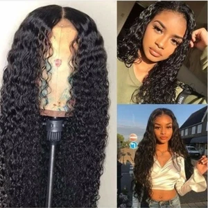 Peruvian Curly Human Hair Wig Glueless Lace Front Human Hair 5 COLORS W - Picture 1 of 20