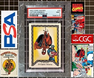 1990 Marvel Comic Images Spider-Man Team-Up - PSA 9 MINT - #25 Captain America