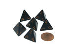 Opaque 18mm 4 Sided D4 Chessex Dice, 6 Pieces - Dusty Blue with Copper Numbers