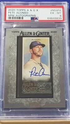 Pete Alonso - 2020 Allen & Ginter X Mini Autograph  PSA 6   #5/20 - Image 1 of 2