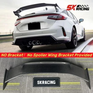 Black/Carbon Fiber Rear Trunk Spoiler Wing For Honda Civic Hatchback FL5 Type-R - Picture 1 of 50