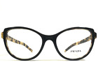 Prada Eyeglasses Frames VPR12V NAI-1O1 Black Brown Tortoise Cat Eye 52-18-140