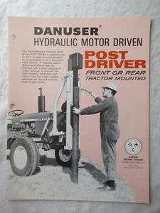 Danuser Post Driver John Deere 1020 Tractor Font Mount Hydraulic Motor Brochure - Picture 1 of 4