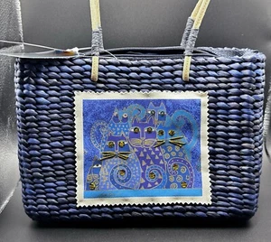 Sun-N-Sand Straw/Rattan Kitty Handbag/Small Tote Bag - Picture 1 of 6