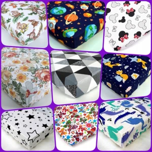 bedside crib fitted sheet 83x50cm cotton COTTON mattress cover stars cars farm - Picture 1 of 45