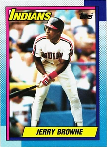 1990 - Topps - JERRY BROWNE -- Card # 442 -- CLEVELAND INDIANS (Now Guardians) - Picture 1 of 2